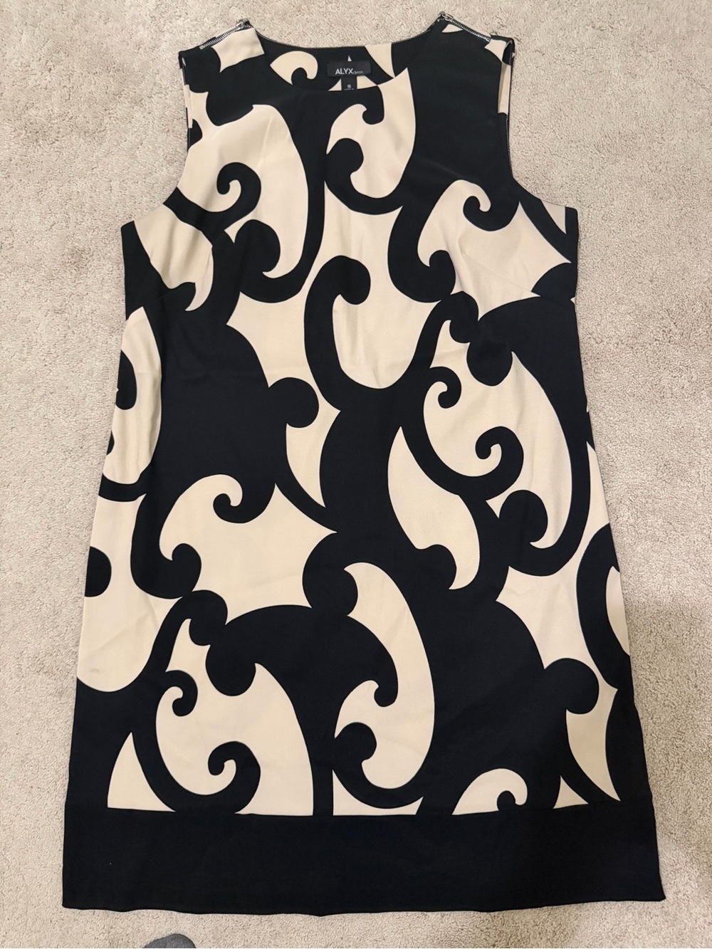 ALYX  Black and Cream Abstract Shift Dress - Picture 4 of 5